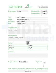 GLOW GHK-CU (27mg) : BPC-157 (5mg) : TB500 (10mg) - COA