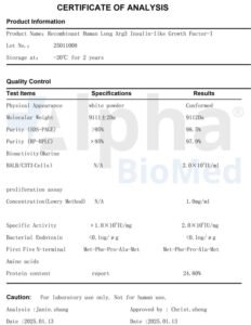 IGF-1 LR3 (1mg) - COA