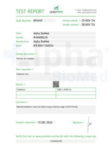 Ipamorelin (10mg) - Endotoxin Report