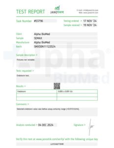 Semax (30mg) - Endotoxin Report